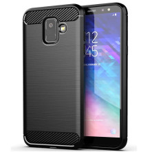Samsung Galaxy A6 (2018) karbon mintás tok - FEKETE