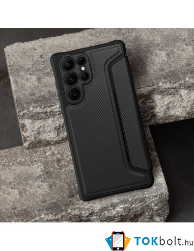 RAZOR BOOK oldalra nyíló telefontok Samsung Galaxy A04s telefonhoz - FEKETE