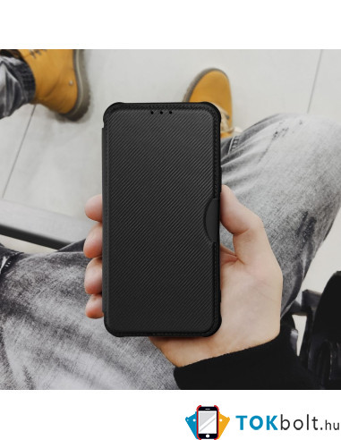 RAZOR BOOK oldalra nyíló telefontok Samsung Galaxy A04s telefonhoz - FEKETE