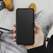 RAZOR BOOK oldalra nyíló telefontok Samsung Galaxy A04s telefonhoz - FEKETE