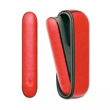 IQOS 3.0/IQOS 3 DUO elektromos cigarettához bőr tapintású védőtok - 12.8 x 4.5 cm - PIROS