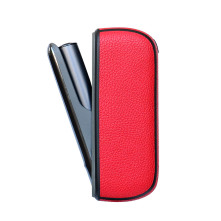 IQOS 3.0/IQOS 3 DUO elektromos cigarettához bőr tapintású védőtok - 12.8 x 4.5 cm - PIROS