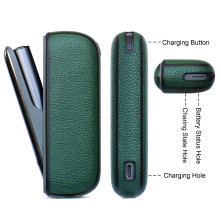 IQOS 3.0/IQOS 3 DUO elektromos cigarettához bőr tapintású védőtok - 12.8 x 4.5 cm - PIROS