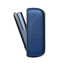 IQOS 3.0/IQOS 3 DUO elektromos cigarettához bőr tapintású védőtok - 12.8 x 4.5 cm - KÉK