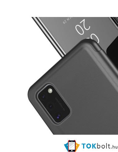 Flip telefontok átlátszó előlappal Samsung Galaxy A41 készülékhez - RÓZSAARANY