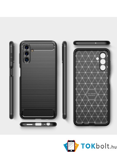 Samsung Galaxy A04s karbon mintás tok - KÉK