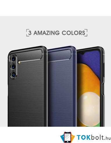 Samsung Galaxy A04s karbon mintás tok - KÉK