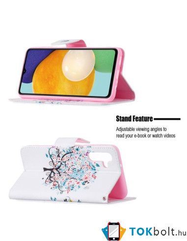Oldalra nyíló mintás telefontok Samsung Galaxy A04s telefonhoz - SZÍNES FA