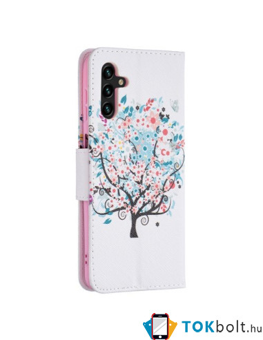 Oldalra nyíló mintás telefontok Samsung Galaxy A04s telefonhoz - SZÍNES FA
