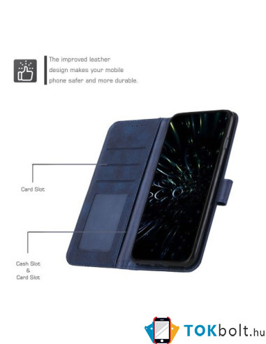 Oldalra nyíló tok Oppo A57 telefonhoz - KÉK