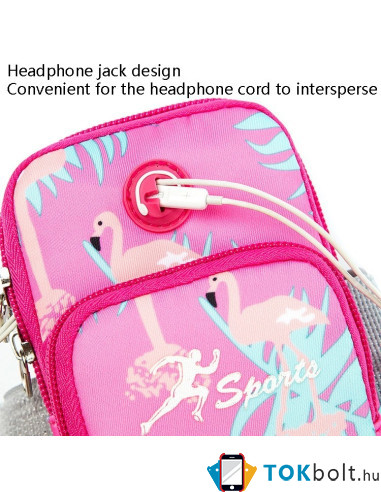 Karra csatolható telefontok futáshoz, sportoláshoz - 9*18 cm - MINTÁS - PINK