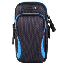 Karra csatolható tok futáshoz, sportoláshoz, 8,5*17,5 cm, fekete - kék