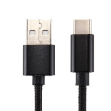 USB Type-C csatlakozású töltõkábel, adatkábel - 2 m-es - Fekete