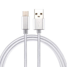 USB Type-C csatlakozású töltõkábel, adatkábel - 3 m-es - Ezüst