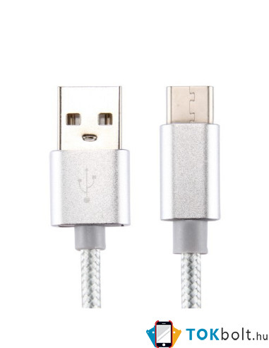 USB Type-C csatlakozású töltõkábel, adatkábel - 3 m-es - Ezüst