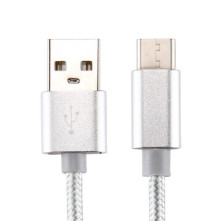 USB Type-C csatlakozású töltõkábel, adatkábel - 3 m-es - Ezüst