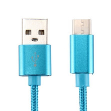 USB Type-C csatlakozású töltõkábel, adatkábel - 3 m-es - Kék