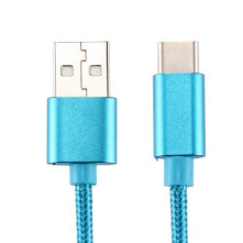 USB Type-C csatlakozású töltõkábel, adatkábel - 3 m-es - Kék