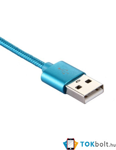 USB Type-C csatlakozású töltõkábel, adatkábel - 3 m-es - Kék