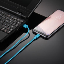 USB Type-C csatlakozású töltõkábel, adatkábel - 3 m-es - Kék