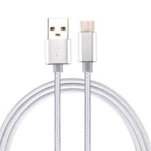 USB Type-C csatlakozású töltõkábel, adatkábel - 1 m-es - Ezüst