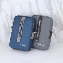 BAELLERRY övre fűzhető vállpántos telefontok övtáska karabinerrel - 20x12x6 cm - SV0458 - FEKETE