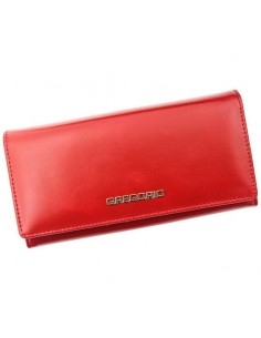 Gregorio valódi bőr piros pénztárca - 18.5 x 9.5 cm - N100