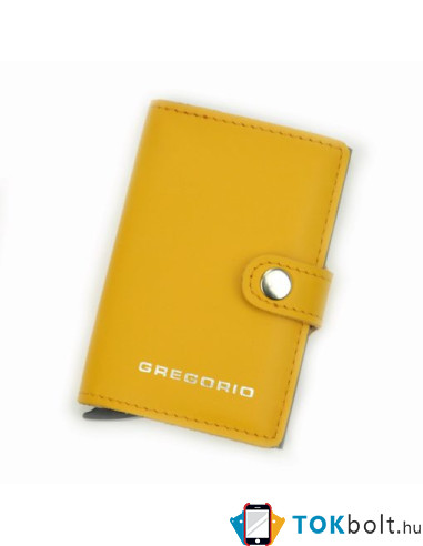 GREGORIO bankkártya, igazolvány tartó tárca RFID védelemmel - 10 x 7 x 2.3 cm - SÁRGA