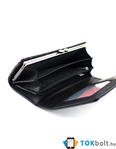 Pierre Cardin valódi bőr fekete pénztárca - 18 x 15 cm - 02LEAF100