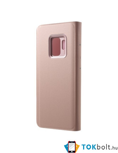 Flip telefontok átlátszó előlappal Samsung Galaxy S9 készülékhez - RÓZSAARANY