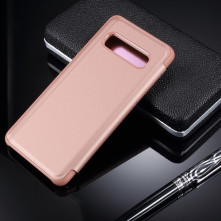 Flip telefontok átlátszó előlappal Samsung Galaxy S10 Plus készülékhez - RÓZSAARANY