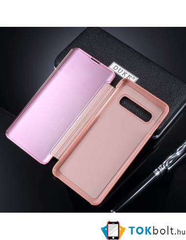 Flip telefontok átlátszó előlappal Samsung Galaxy S10 Plus készülékhez - RÓZSAARANY