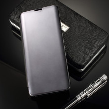 Flip telefontok átlátszó előlappal Samsung Galaxy S10 készülékhez - FEKETE