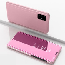 Flip telefontok átlátszó előlappal Samsung Galaxy A51 készülékhez - RÓZSAARANY