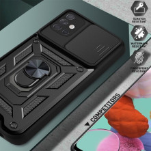 Kemény műanyag és rugalmas TPU hibrid tok Samsung Galaxy A51 telefonhoz - PIROS