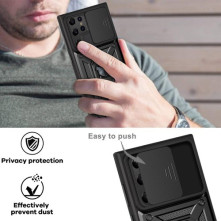 Kemény műanyag és rugalmas TPU hibrid tok Samsung Galaxy S22 Ultra 5G telefonhoz - KÉK