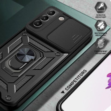 Kemény műanyag és rugalmas TPU hibrid tok Samsung Galaxy S22 5G telefonhoz - ARANY