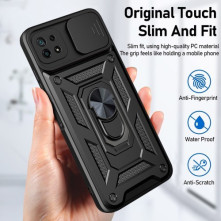 Oldalra nyíló tok Samsung Galaxy A22 5G telefonhoz - ZÖLD