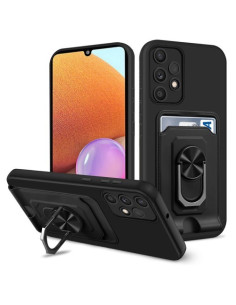 Kemény műanyag és rugalmas TPU hibrid tok Samsung Galaxy A52 4G/5G / A52s 5G telefonhoz - FEKETE