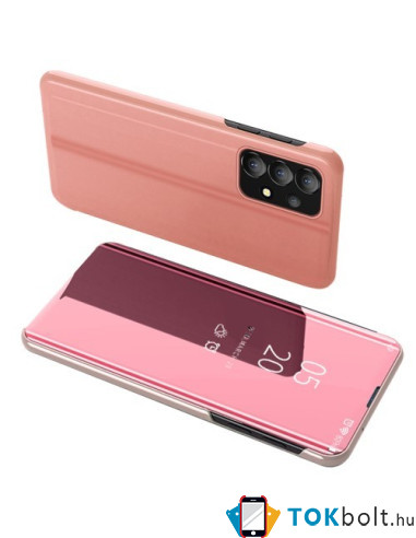 Flip telefontok átlátszó előlappal Samsung Galaxy A13 4G készülékhez - RÓZSAARANY