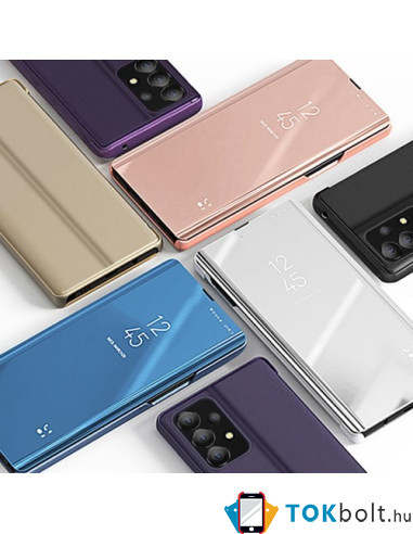 Flip telefontok átlátszó előlappal Samsung Galaxy A13 4G készülékhez - RÓZSAARANY