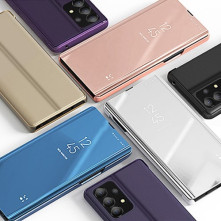 Flip telefontok átlátszó előlappal Samsung Galaxy A13 4G készülékhez - RÓZSAARANY