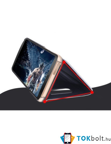 Flip telefontok átlátszó előlappal Samsung Galaxy S8 Plus készülékhez - FEKETE