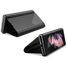 Flip telefontok átlátszó előlappal Samsung Galaxy Z Fold4 készülékhez - FEKETE