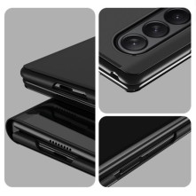 Flip telefontok átlátszó előlappal Samsung Galaxy Z Fold4 készülékhez - FEKETE