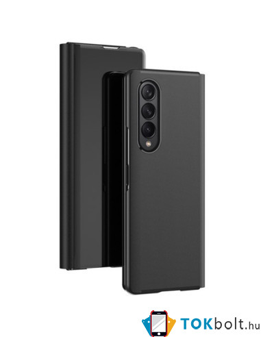 Flip telefontok átlátszó előlappal Samsung Galaxy Z Fold4 készülékhez - FEKETE