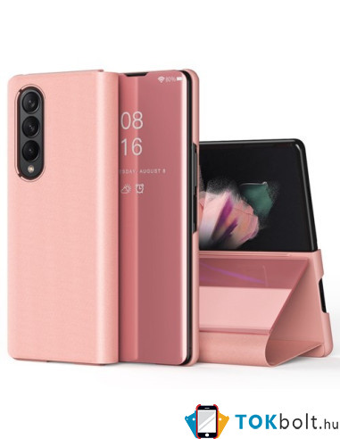 Flip telefontok átlátszó előlappal Samsung Galaxy Z Fold4 készülékhez - RÓZSAARANY