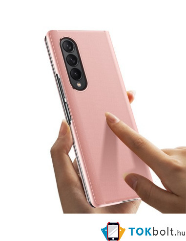 Flip telefontok átlátszó előlappal Samsung Galaxy Z Fold4 készülékhez - RÓZSAARANY