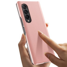 Flip telefontok átlátszó előlappal Samsung Galaxy Z Fold4 készülékhez - RÓZSAARANY