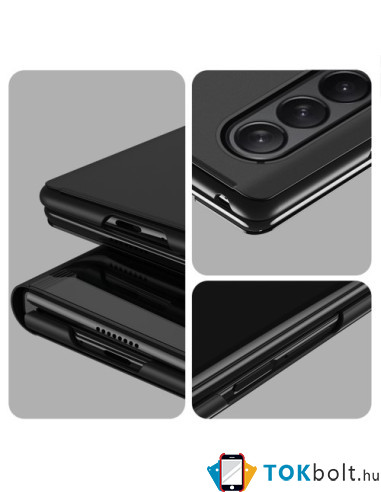 Flip telefontok átlátszó előlappal Samsung Galaxy Z Fold4 készülékhez - RÓZSAARANY